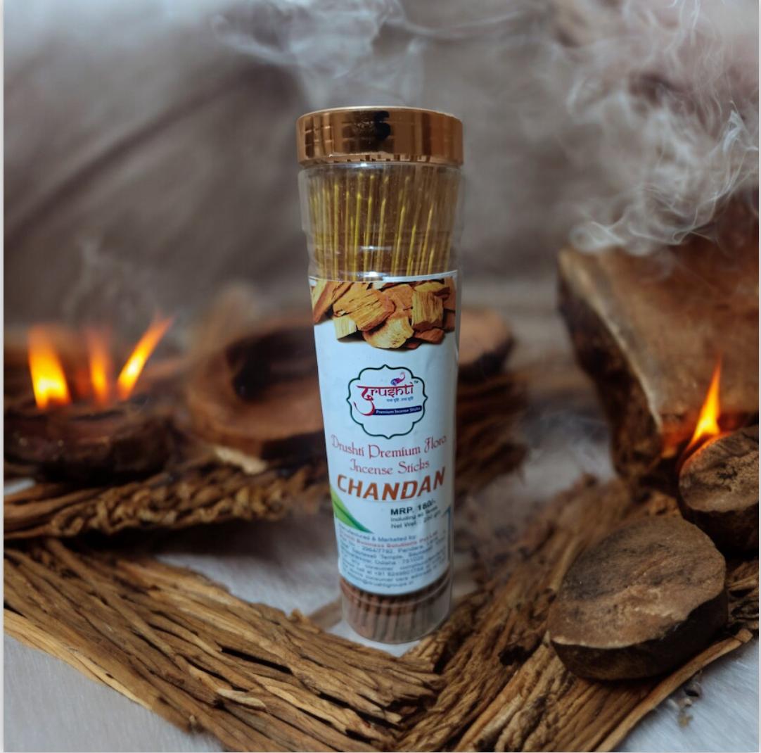 Chandan Flora Incense Sticks by Drushti (108 sticks)