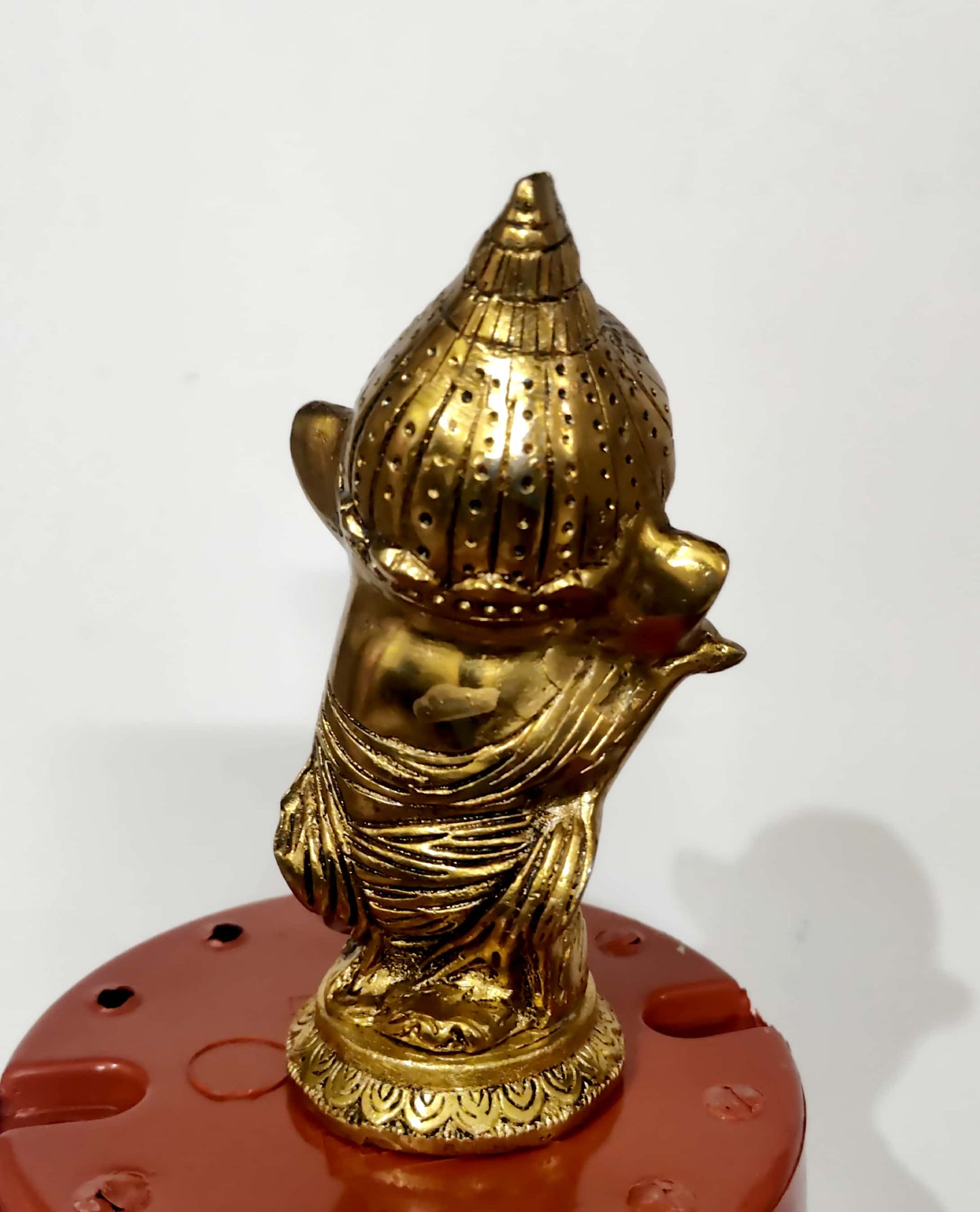 Lord Ganesha Playing Flute Brass Idol