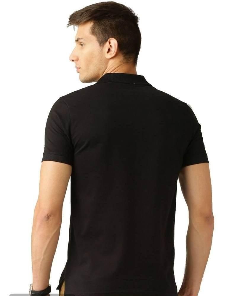 Cotton Blend Solid Half Sleeves Mens Polo Neck T-Shirt (Pack of 3)