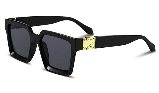 Square Black Sunglass Golden Touch