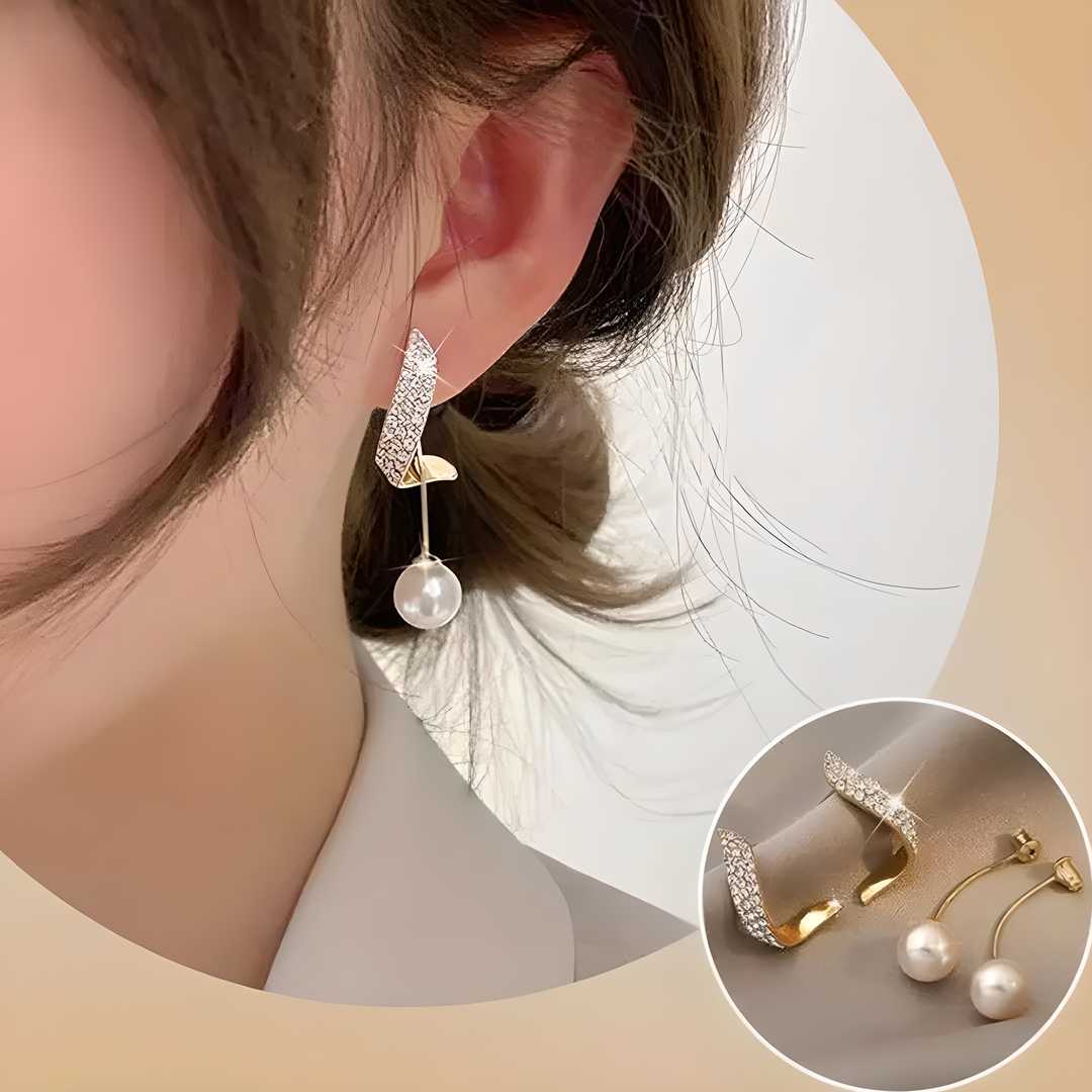 Pearl Wing Stud Earrings 2 Pcs/Set