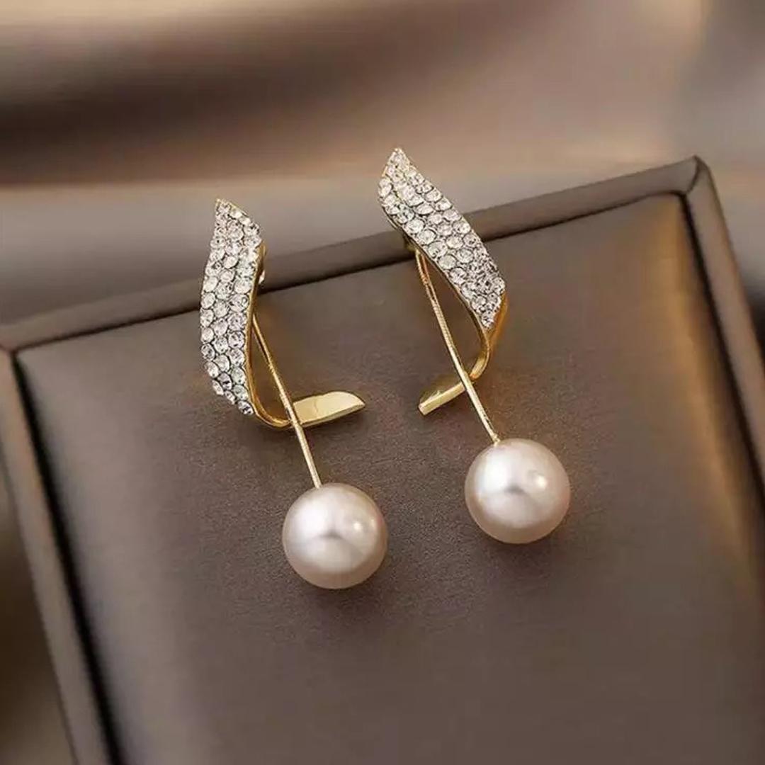 Pearl Wing Stud Earrings 2 Pcs/Set