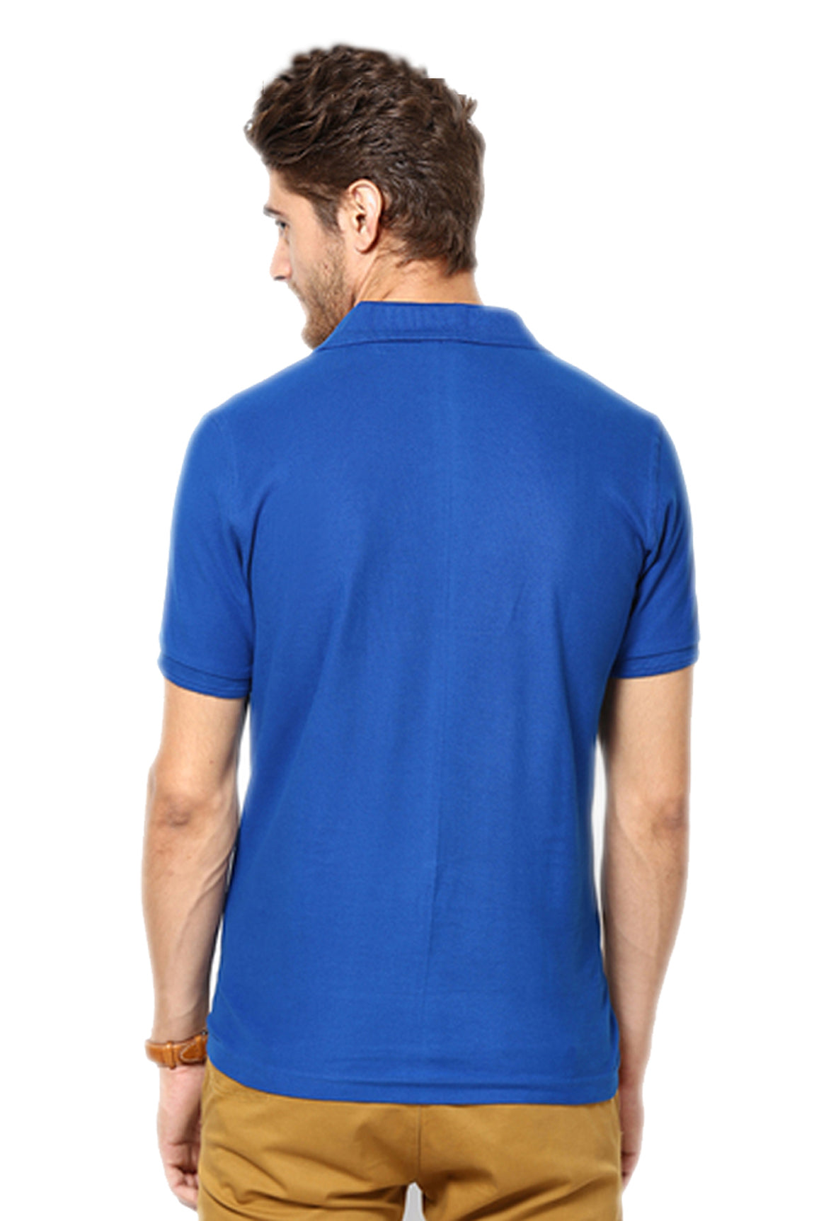 Poly Cotton Solid Half Sleeves Mens Polo T-shirt (Pack of 4)