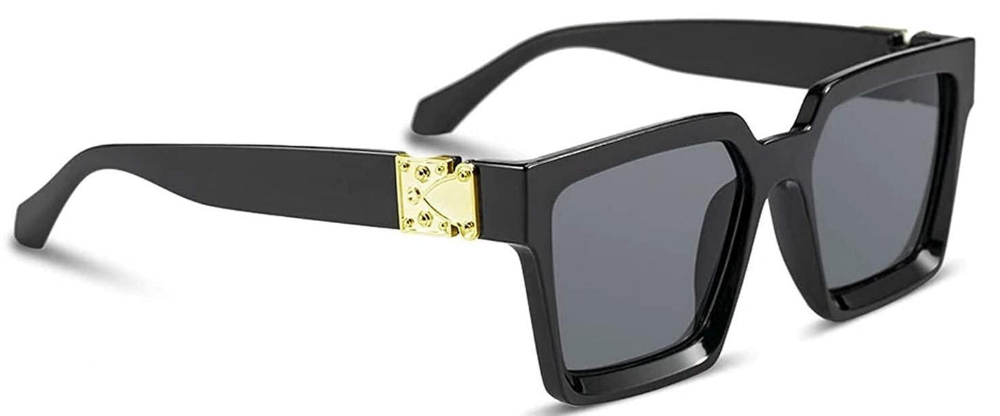 Combo of Balck and Square Black Sunglass Golden Touch