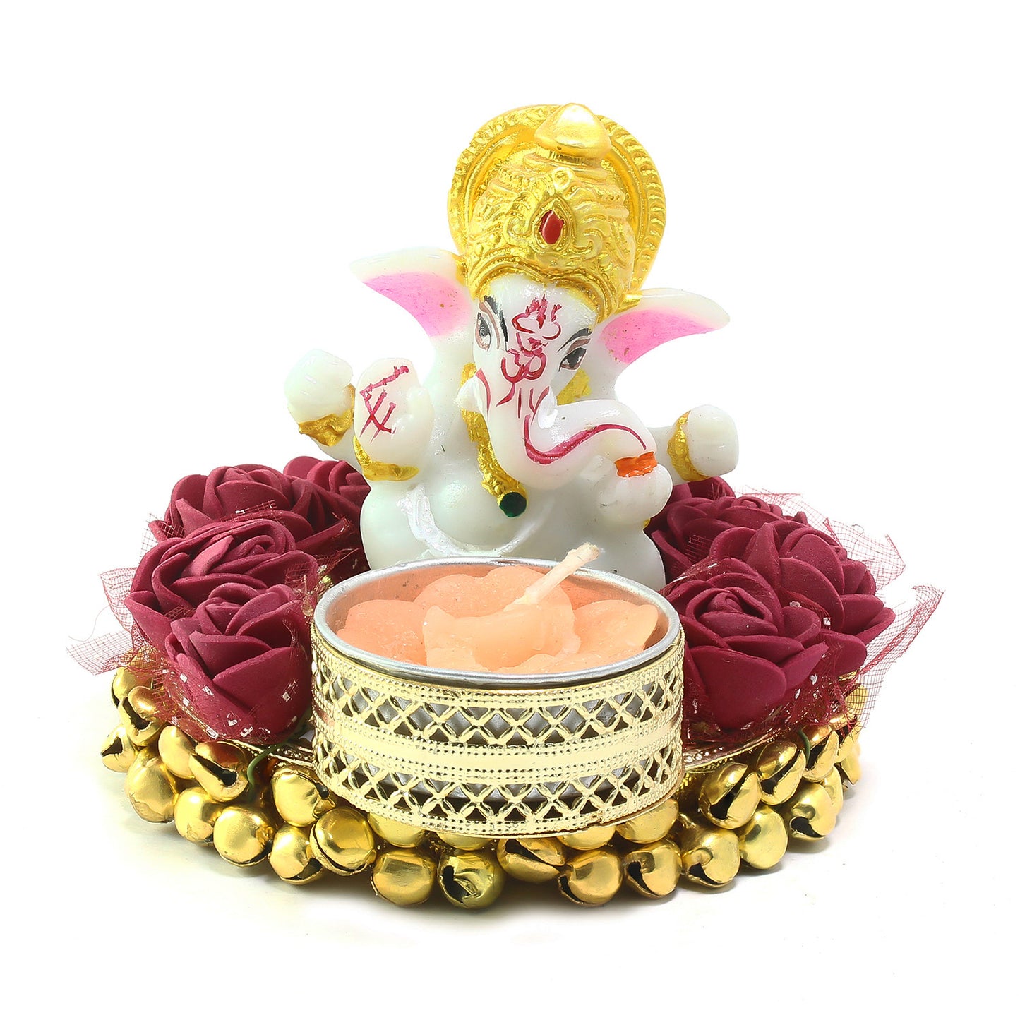 Lord Ganesha Idol on Decorative Plate