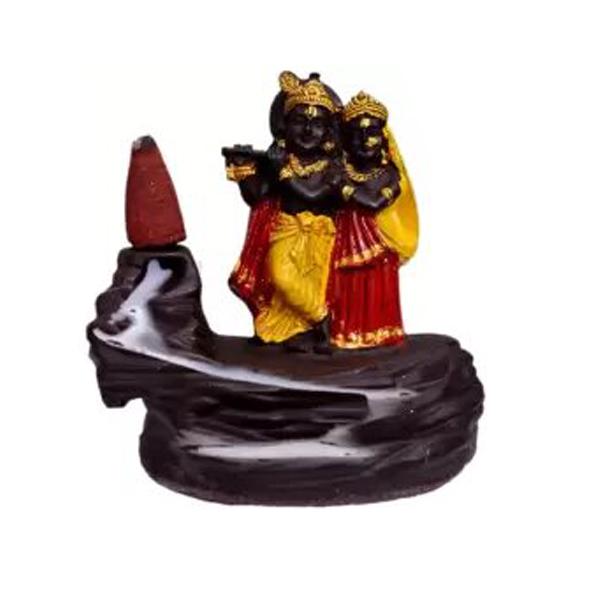 Backflow Smoke RadhaKrishn & Shiva with 20 Smoke Incense Cone For Living Room, Bed room, Office and Home D�cor ? 10 cm