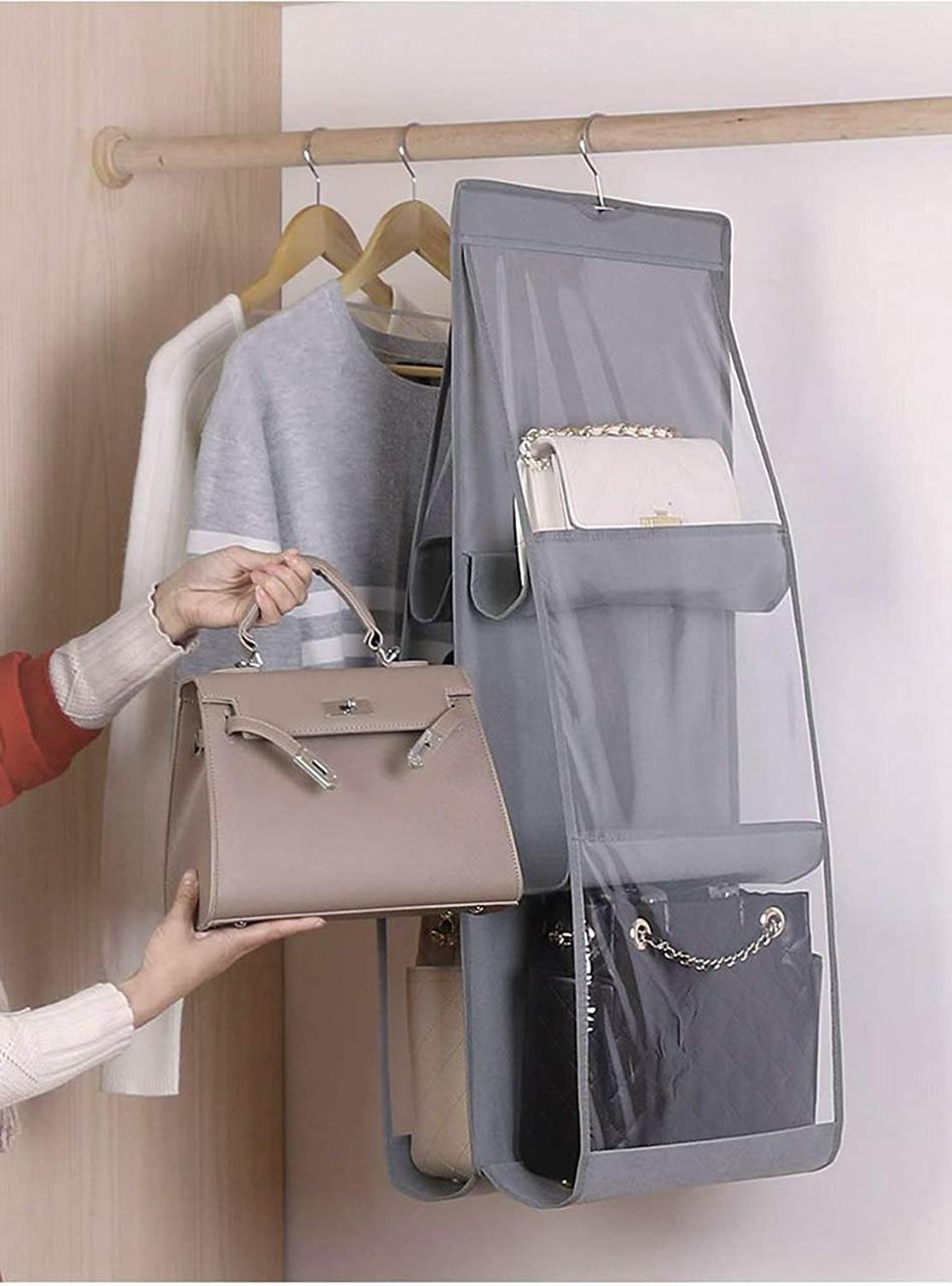 Hanging Handbag Organizer Storage Bag Wardrobe Closet for Purse, Clutch Pack of