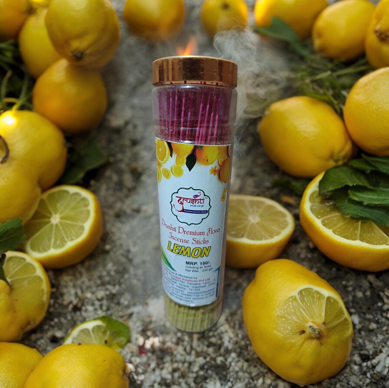 Lemon Flora Incense Sticks by Drushti (108 sticks)