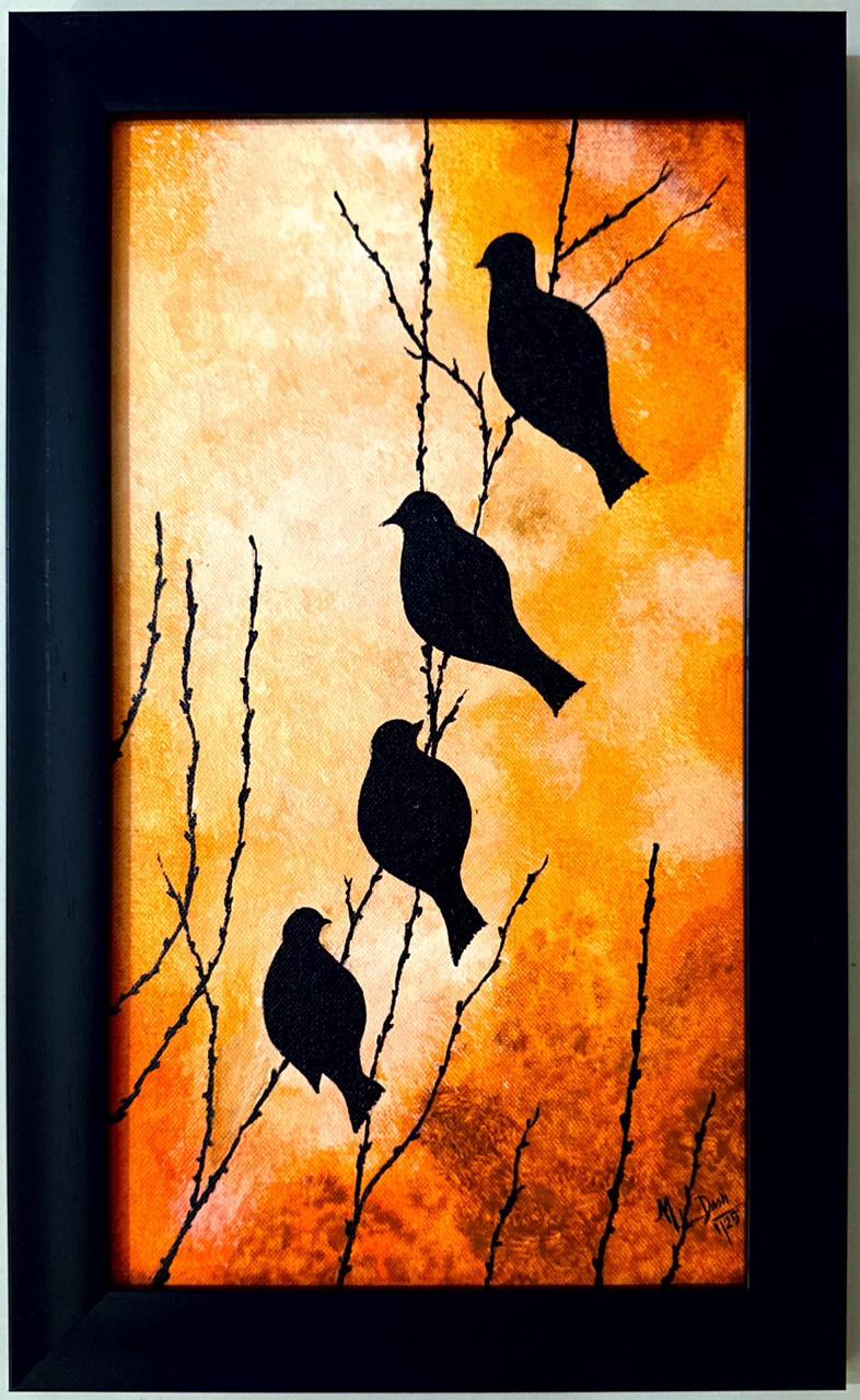 Birds on Sunset canvas Painting