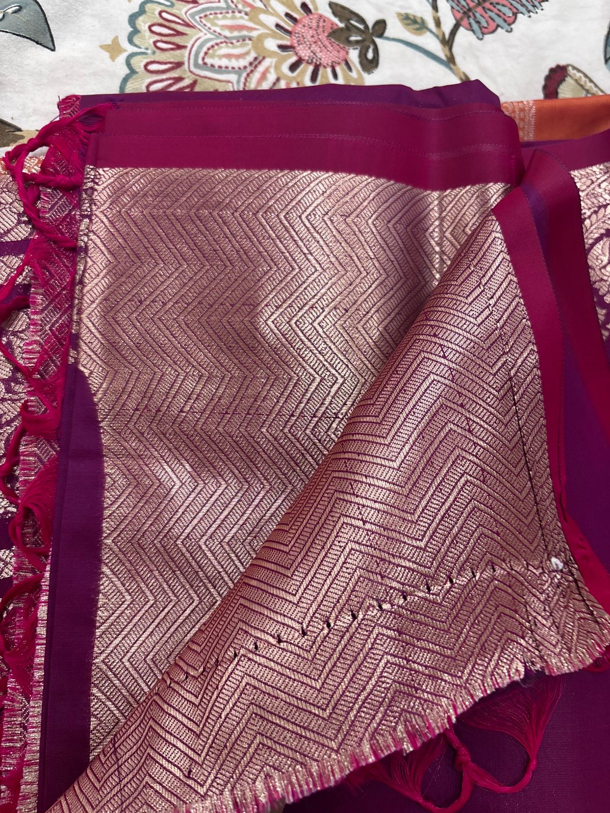 Drushti Royal Wine Purple Banarasi-Style Zari Work Designer Saree with Tasselled Pallu
