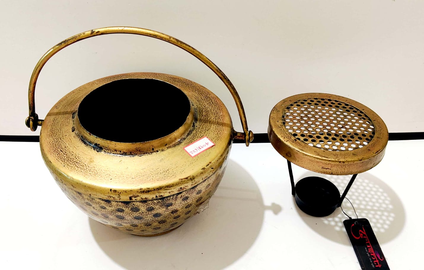 Antique Gold Metal Incense Burner & Tealight Holder