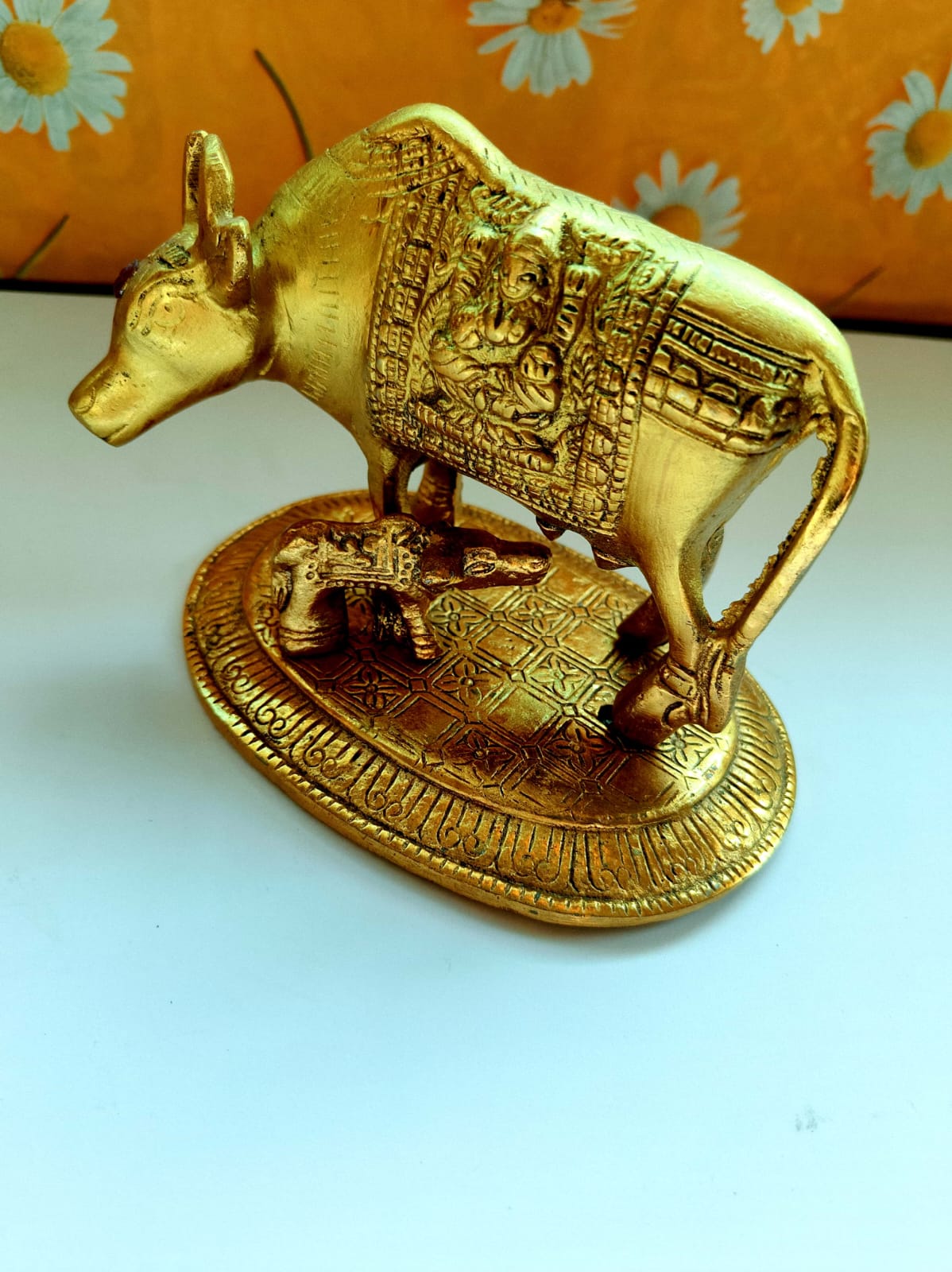 Divine Kamdhenu Cow & Calf Idol