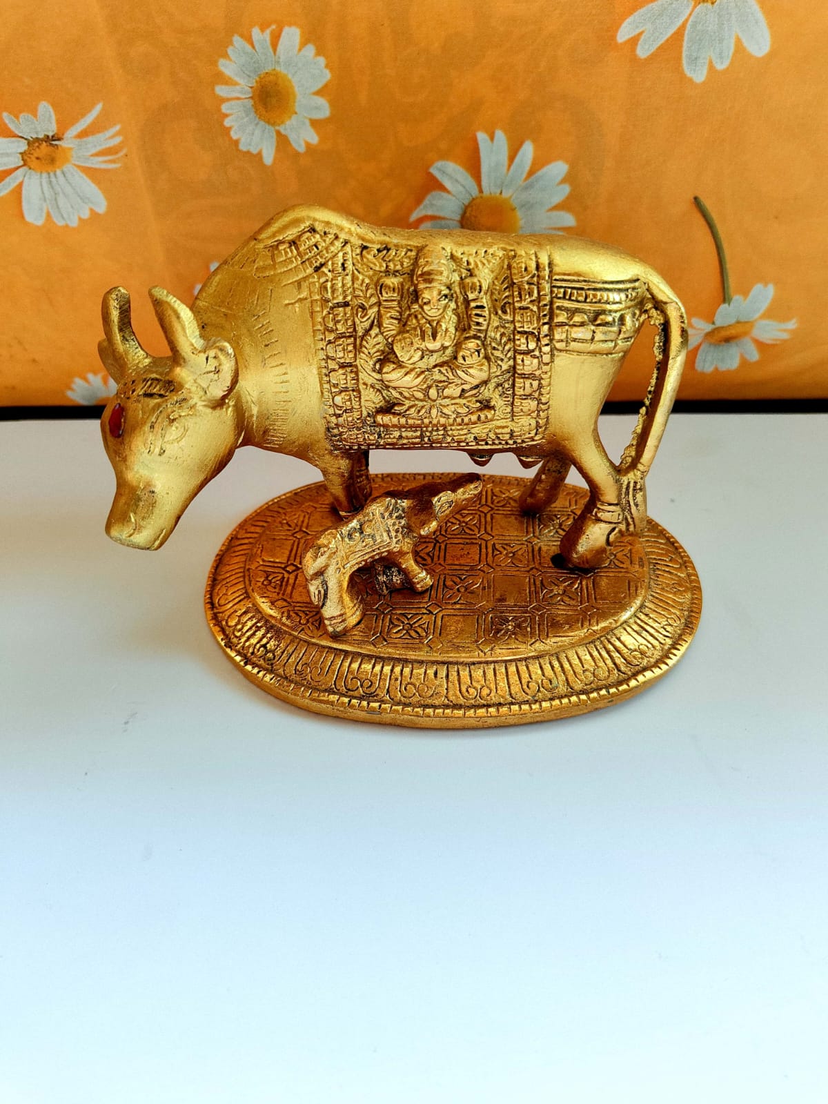 Divine Kamdhenu Cow & Calf Idol